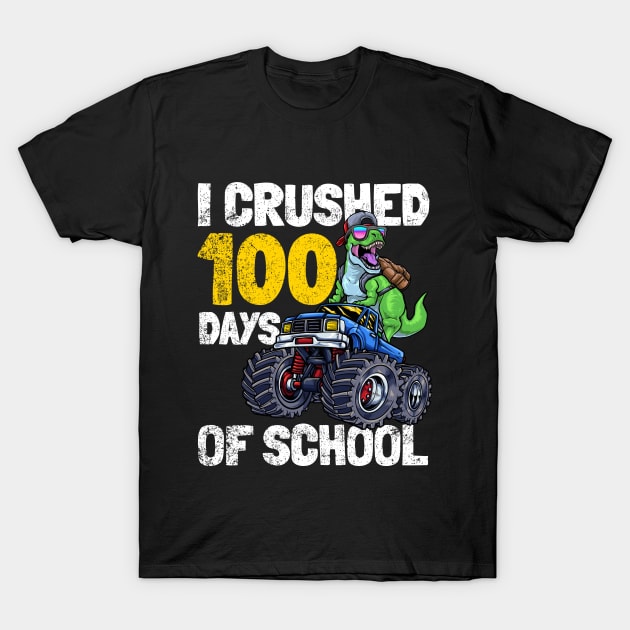 100 Days of School Dinosaur Excavator T-Shirt by KAWAIITEE